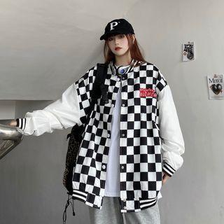 Checkerboard Baseball Jacket