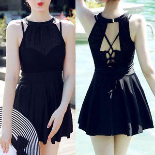 Set: Open Back Swimdress + Swim Shorts