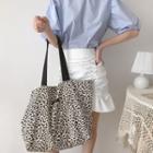 Leopard Print Tote Bag Leopard - Black & White - One Size