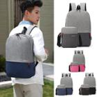 Set: Color Block Lightweight Backpack + Crossbody Bag