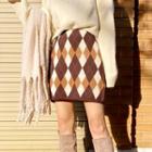 H-line Argyle Knit Skirt