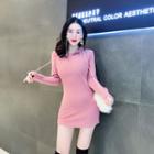 Long-sleeve Hooded Mini Dress