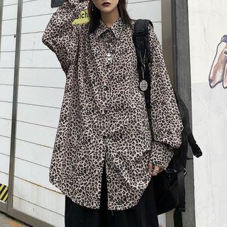 Leopard Pattern Buttoned Blouse