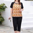 Set: Short-sleeve Horse Print T-shirt + Pants