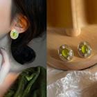 Faux Cat Eye Stone Alloy Earring