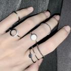 Set: Alloy Ring (assorted Designs) Set Of 8 - 0610a - Silver - One Size