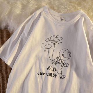 Short Sleeve Round Neck Oversized Print T-shirt