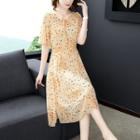 Star Patterned Midi Chiffon Dress