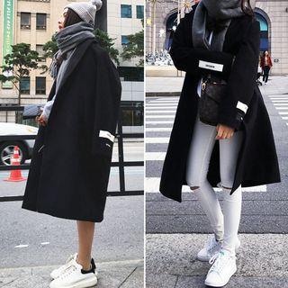 Embroidered Letter Knit Coat