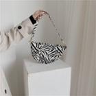 Zebra Print Shoulder Bag White - One Size