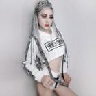 Set: Letter Long-sleeve Cropped Hoodie + Panties