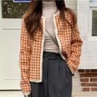 Plaid Cardigan / Long-sleeve Top