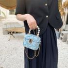 Faux Pearl Handle Mini Boxy Handbag
