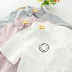 Smiley Embroidered Short-sleeve Shirt