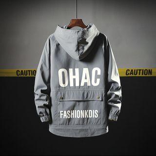 Lettering Hooded Utility Jacket