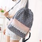 Bow Print Canvas Backpack