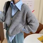 Long-sleeve Shirt / Chunky Knit Cardigan