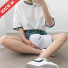 Contrast-trim Boxy-fit T-shirt
