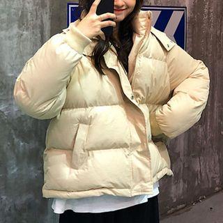 Hooded Puffer Jacket Almond - One Size