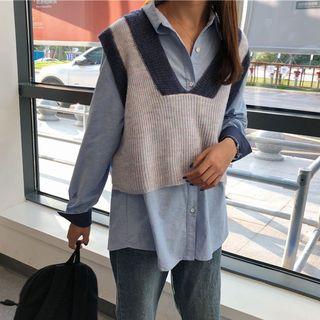 Cropped Knit Vest / Shirt