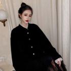 Long-sleeve Panel Lace Jacket Black - One Size