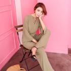 Cross-front Wide-leg Jumpsuit
