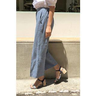 Wide Straight-cut Linen Pants