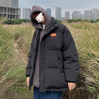 Long-sleeve Mock Two-piece Plain Padded Coat