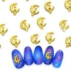 Metal Moon & Cat Nail Art Decoration 100 Pcs - Gold - One Size