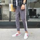 Two-tone Corduroy Straight-cut Pants