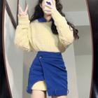 Woven Sweater / Asymmetrical High-waist Skirt ( Various Designs )