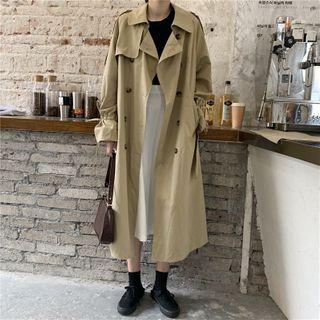 Plain Loose-fit Trench Coat - 3 Colors