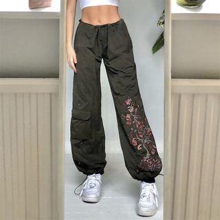 Printed Low Waist Cargo Pants