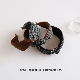 Knot Plaid Fabric Headband