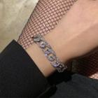 Rhinestone Chain Choker / Bracelet / Set
