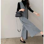 V-neck Fleece-lined Jumpsuit One Size