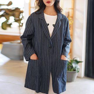 Pinstriped Blazer Indigo - One Size
