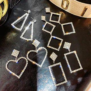 Geometric Rhinestone Dangle Earring