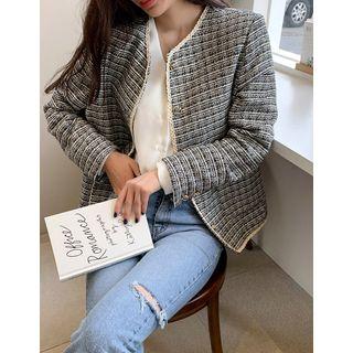 Crochet-trim Tweed Jacket