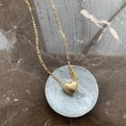 Alloy Heart Pendant Necklace 1 Pc - Gold - One Size
