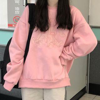 Round-neck Bear Embroidered Sweatshirt