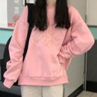 Round-neck Bear Embroidered Sweatshirt