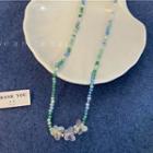 Butterfly Bead Necklace 4314 - Green - One Size