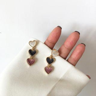 Contrast Color Heart Dangle Earring