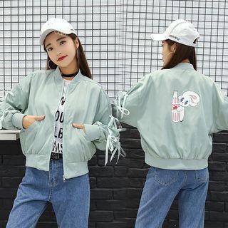 Rabbit Print Bomber Jacket