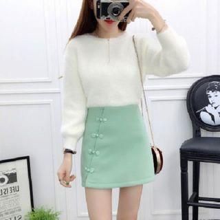 Plain Sweater / Plain A-line Skirt / Set