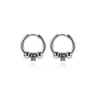 Simple Personality Hip-hop Geometric Round 316l Stainless Steel Stud Earrings Silver - One Size