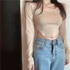 Strappy Round-neck Crop Top