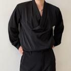 V Neck Oversized Long Sleeve Shirt