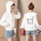 Letter Tape Hooded Jacket